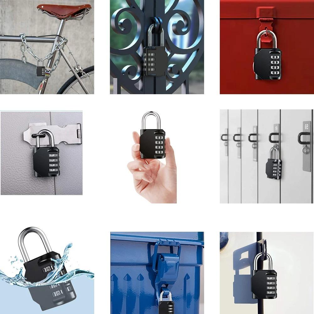 Resettable Padlock with Combination 4 Digit Suitcase Lock Safety Combination Lock  Outdoor