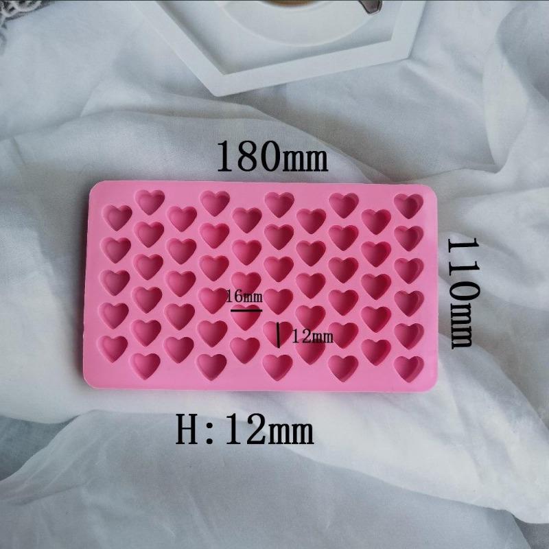 Cute Silicone 55 Grids Heart-shaped Cake Chocolate Soap Mold DIY Tray Biscuit Ice Cube Baking Mold Decorating Tools