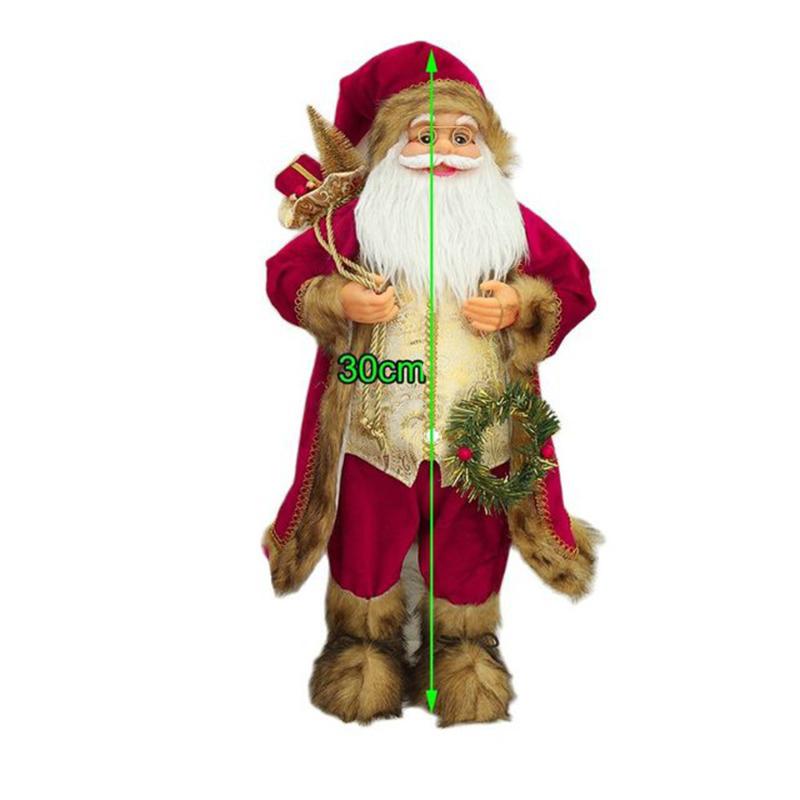Santa Claus Doll Height 30cm New Year 2025 Christmas Decorations For Home Children's Gifts Window Ornaments Navidad