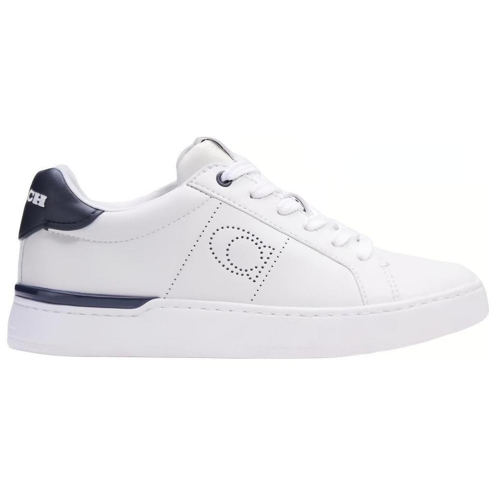 Coach Leather Low Top Skateboard Shoes Women's White G5040-T4J