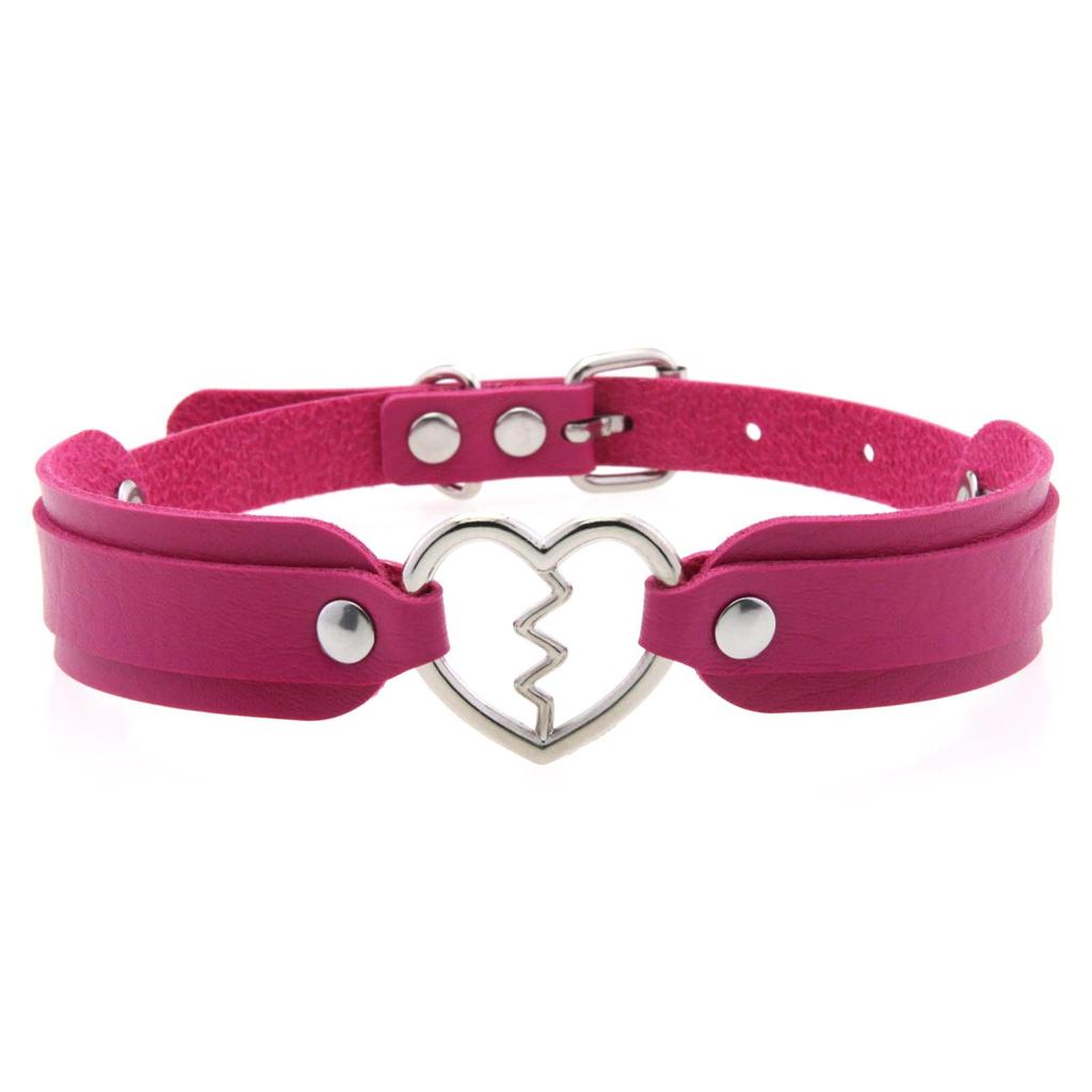 Collane con Ciondolo a Cuore Gotico Sexy alla Moda Vintage Gioielli Regalo Cuore Gotico in Pelle Collana Choker Punk da Donna Harajuku