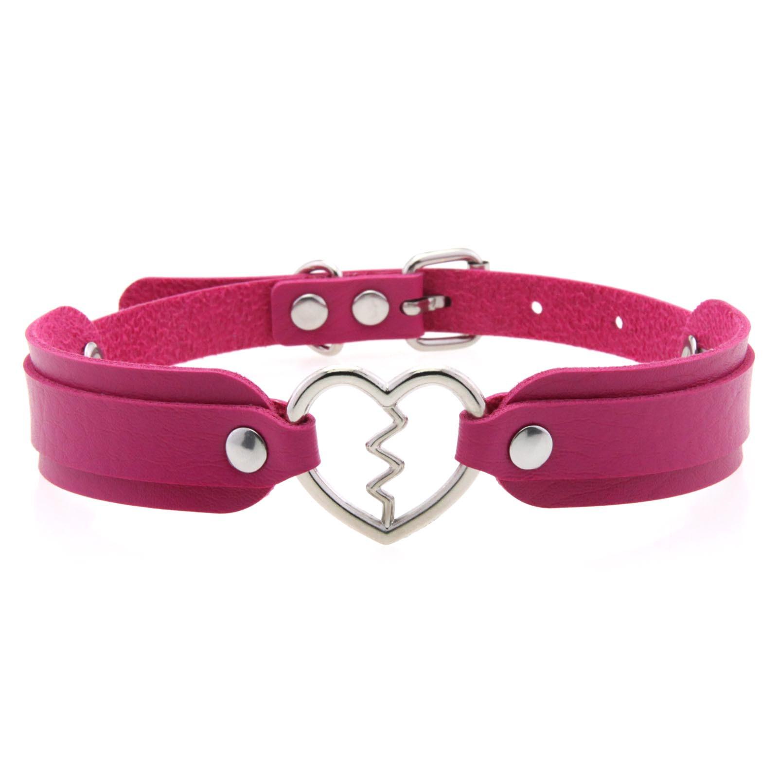 

Sexy Trendy Vintage Charm Heart Gothic Collar Necklaces Jewelry Gift Gothic Leather Heart Harajuku Women Punk Choker Necklace