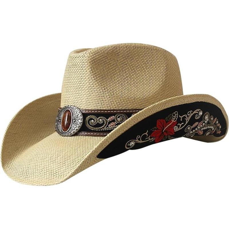 

JYL TS DIY Bohemian Cowboy Hat Unisex Ethnic Wide Brim Western Hat Felt beige_L(58cm） неотразимый