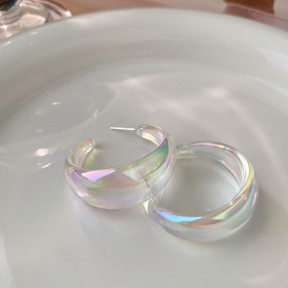 Neue Mode Bunte Wassertropfen Ohrringe Großer Unregelmäßiger Creolen Ohrring Vintage Tropfen Hängeohrringe