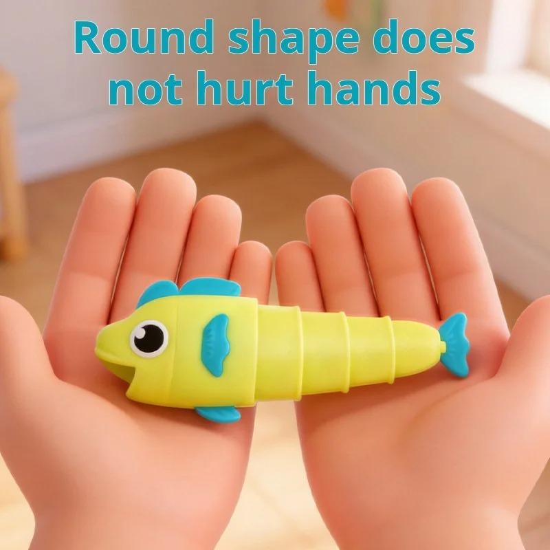 3D-Printed Cartoon Retractable Fishing Set with Hook,Fishing Toy SetFun Parent-Child Interactive Educational Board Game for Kids