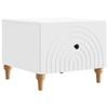 White Coffee Table with Drawers 49 X 50 X 40 Cm Engineered Wood