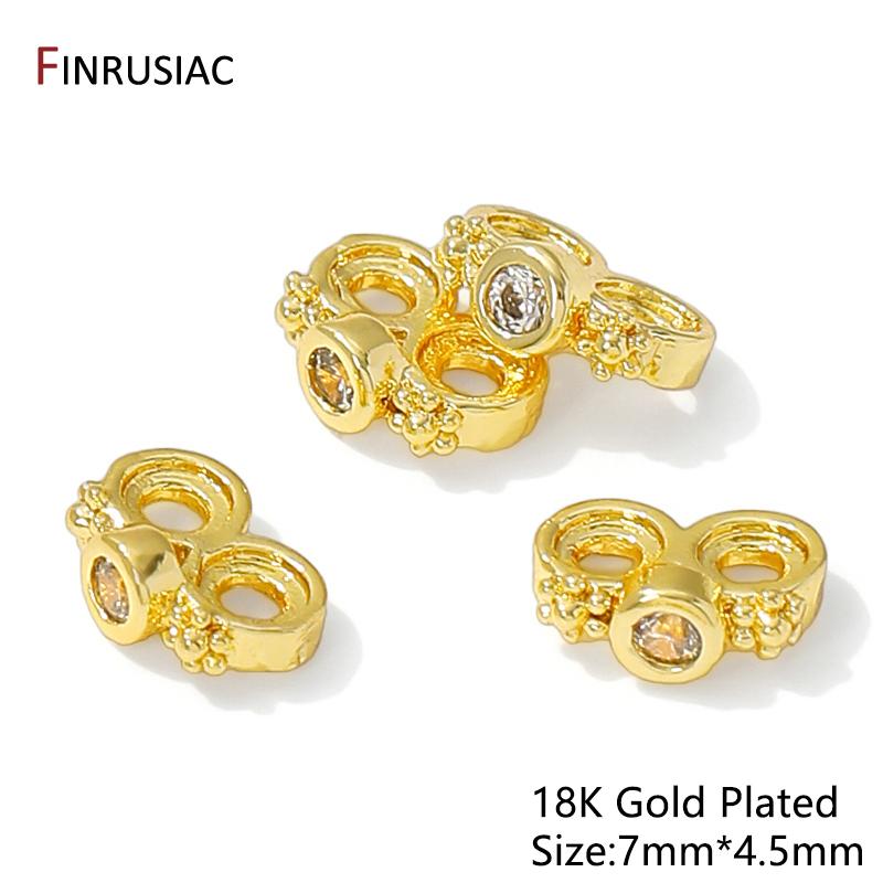 

14/18K Gold Plated Brass Beads Spacer Bar Separators,2/3/4/5 Holes Spacer Bar Beads Connector For DIY Jewelry Making Accessories 2 pieces