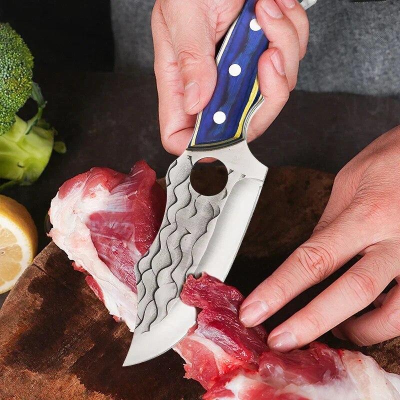 Stainless Steel Kitchen Knife Outddor Camping Knives Handmade Forged Boning Knife Meat Cleaver Fish Knife Cooking Knife