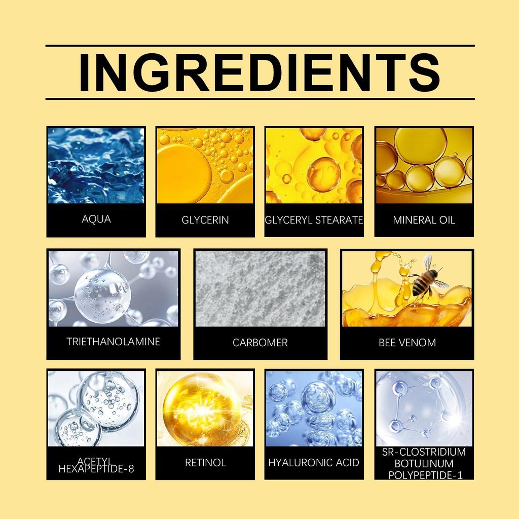 Bee Venom Skin Cream Gentle Nourishing Care Facial Skin Moisturizing Hydrating Softening Skin Cream