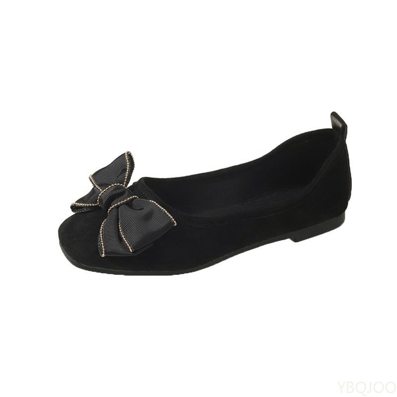 Womens 2025 new modelDress simple Casual Shoes Bow Leopard Shallow Mouth Non slip women's shoes Soft Leather fashion Flat