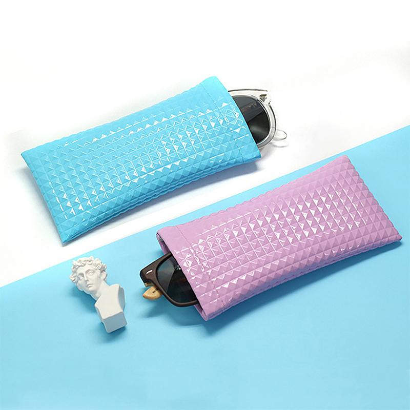 Candy Color Pu Leather Sunglasses Bag For Women Men Glasses Case Wallet Storege Cases Portable Waterproof Glasses Storege Bags