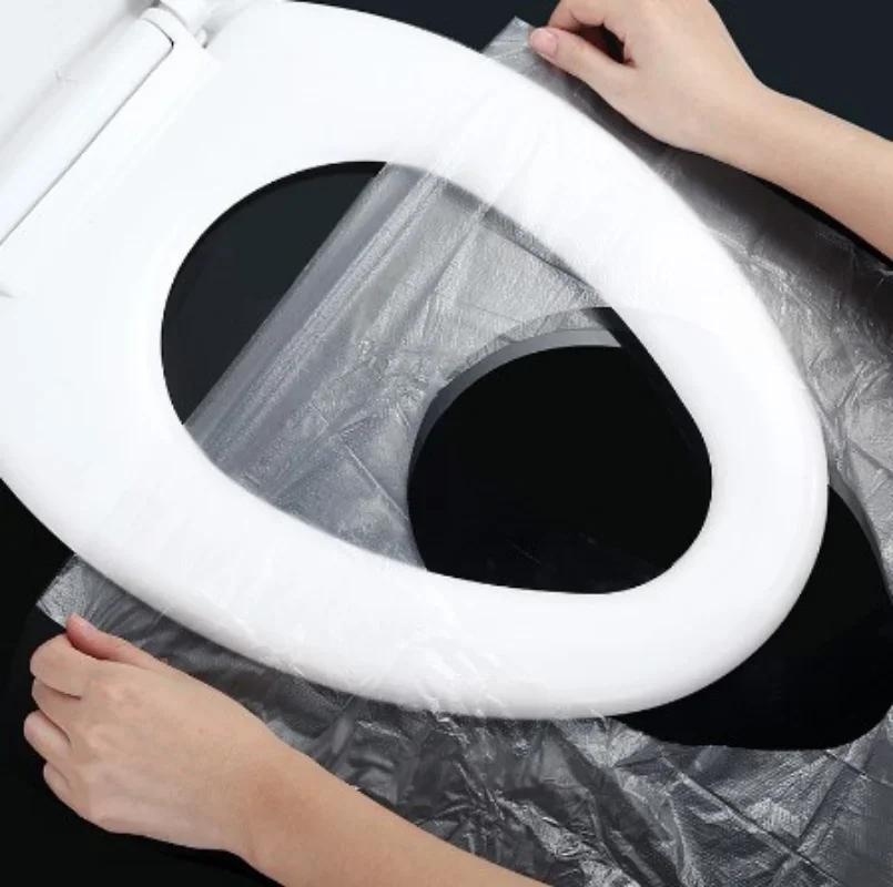 Tragbare 100% wasserdichte Sicherheits-WC-Sitzauflage für Reisen/Camping Badezimmerzubehör 50 Stück Einweg-WC-Sitzbezug-Matte