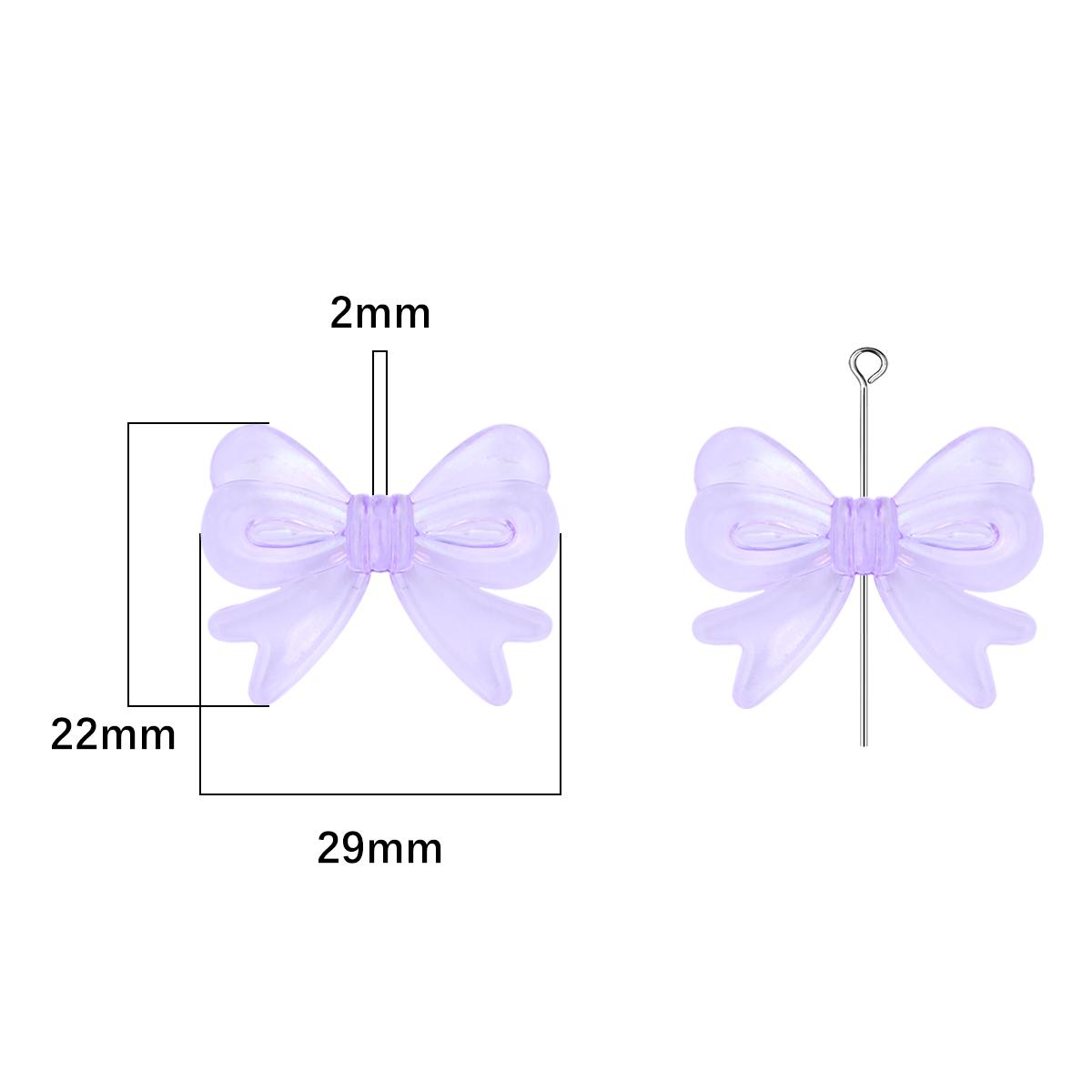 

4шт пластикові акрилові блискучі кольорові метелики з бантом з бантом Намистини Шарм для намиста Браслет Сережки Прикраси для волосся Виготовлення ювелірних виробів своїми руками Аксесуари фіолетовий