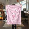 1PC My Melody Print Flannel Blanket, High quality All Seasons, Home Decor, Warmth and Comfort, Perfect for Christmas Gifts