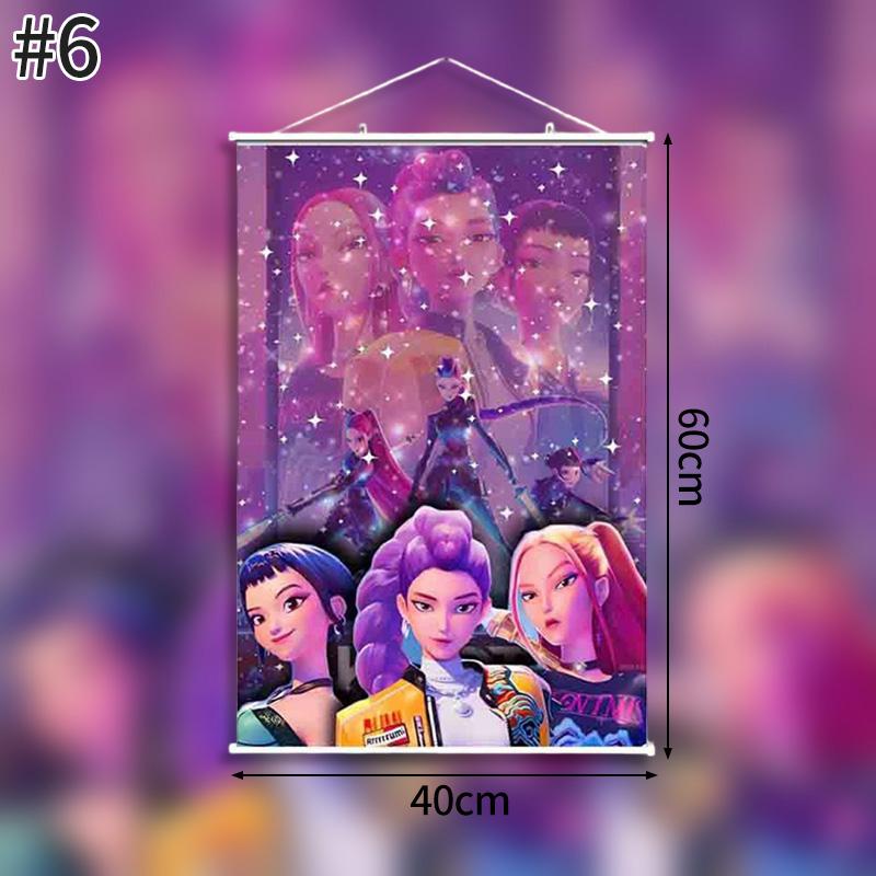 K pop İblis Avcısı Arka Plan Huntrix Çizgi Film Duvar Halısı Kpop Savaşçı Posteri Ev Partisi Duvara Asılan Arka Plan