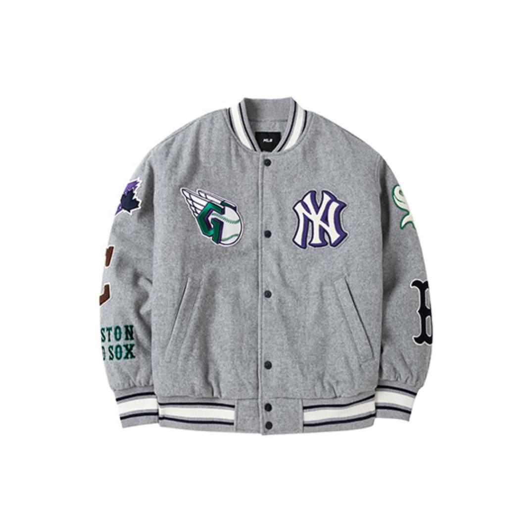 MLB Baseball Jacket Unisex Gray 3AJPN0124-00MGS S
