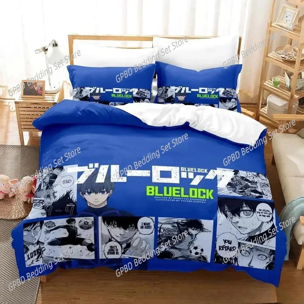 Fashion 3D Print Anime Blue Lock Comfortable Duvet Quilt Cover Pillowcase Bedding Set Children Bedroom Decoration Home Textile