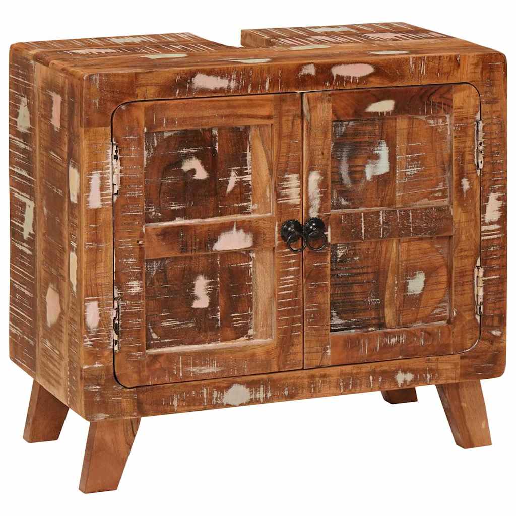 Bathroom Cabinet Made of Solid Reclaimed Wood and Engineered Wood