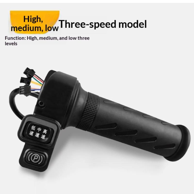 1 Pieza Accesorios para Triciclo de Bicicleta Eléctrica Manillar Acelerador Universal para Bicicleta Eléctrica con Regulador de 3 Velocidades y Marcha Atrás
