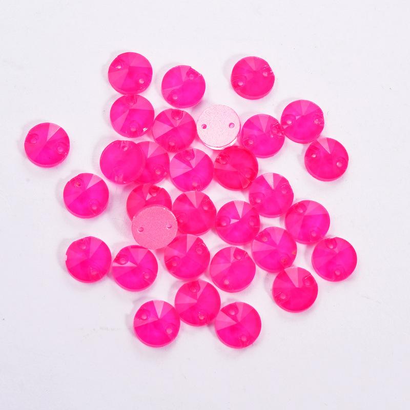 Fluorescent Glass Hand-Sewn Drill, Rose Red Water Drop Satellite Neon Special-Shaped Flat-Bottom Hand-Sewn Stone Diy Rhinestone Jewelry Accessories