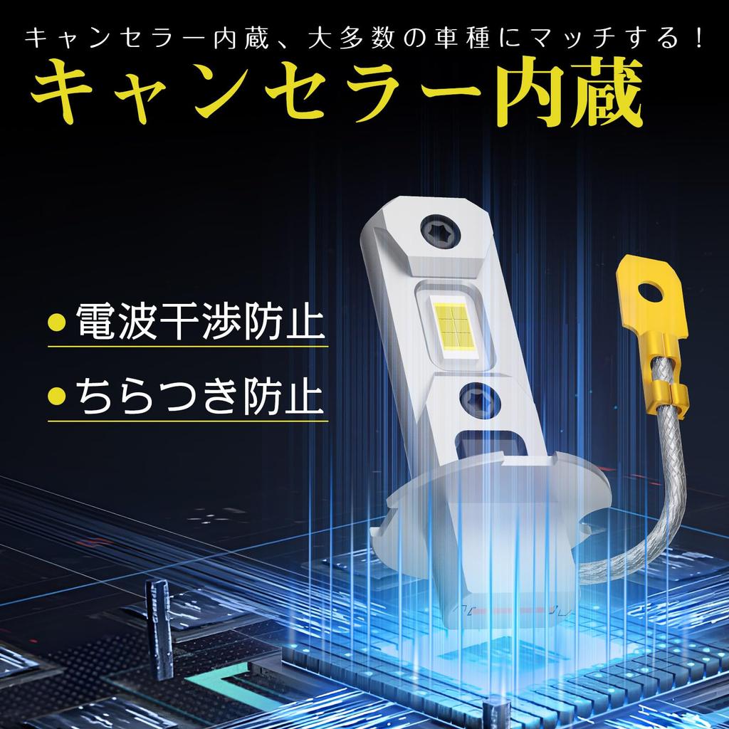 Short Perrace H3 H3a LED Fog Super Compatible with Adjustable for Cars and Vehicle Inspection Genuine Noise Set of 2 "Ultra Type!" Lights, White,