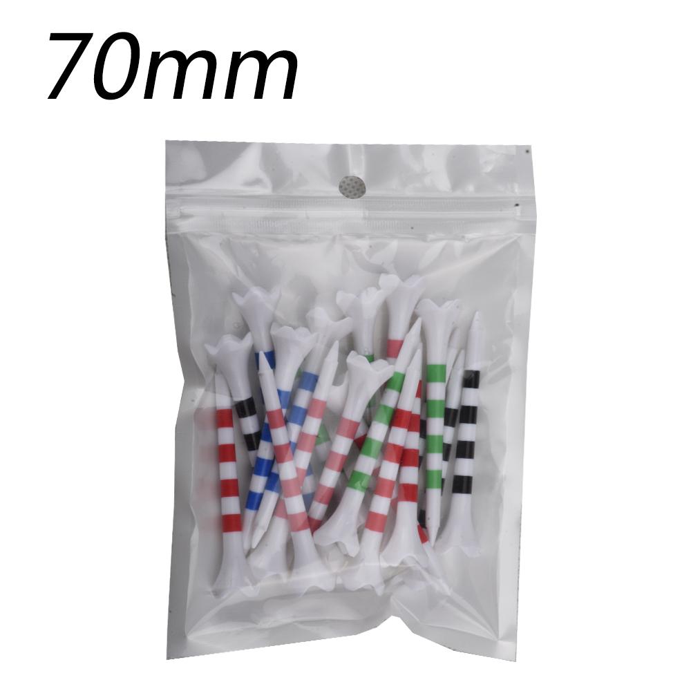 20pcs/Bag Plastic Golf Tee With Red/Black/Blue/Pink/Green Stripe Marking, Durable, Golf Supplies