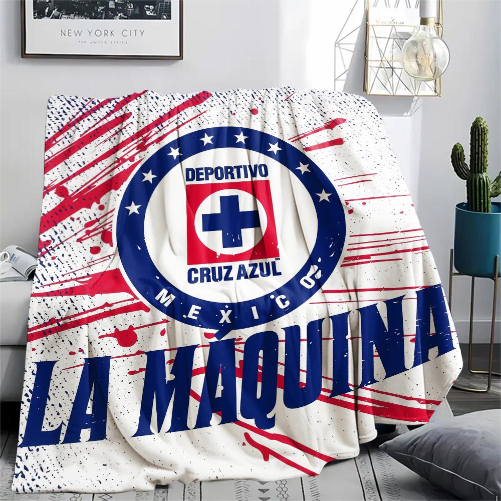 Cruz Azul Fußballmannschaft, Muster Flanelldecke, Hohe Qualität, Bequem für alle Jahreszeiten, Heimdekoration, Wärme und Komfort, Perfekt für Geschenke.