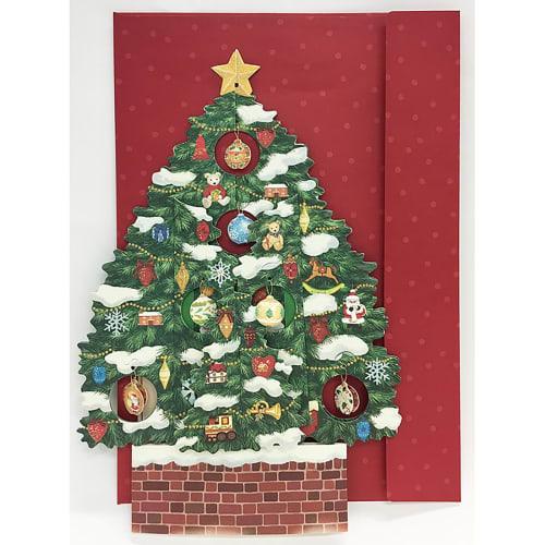 Sanrio Christmas Card Message Card Tree with Swaying Ornaments Greeting Card Can be shipped overseas JX 58-3 SANRIO 524565
