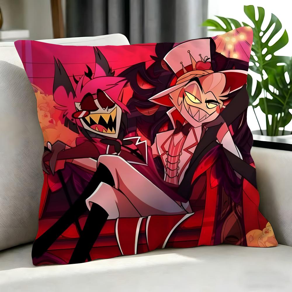cartoon Hazbin Hotel Cushion Cover Cushion Cover Set 4Pcs 50x50 45x45 40x40 Pillowcase Decorative Sofa Home Decor