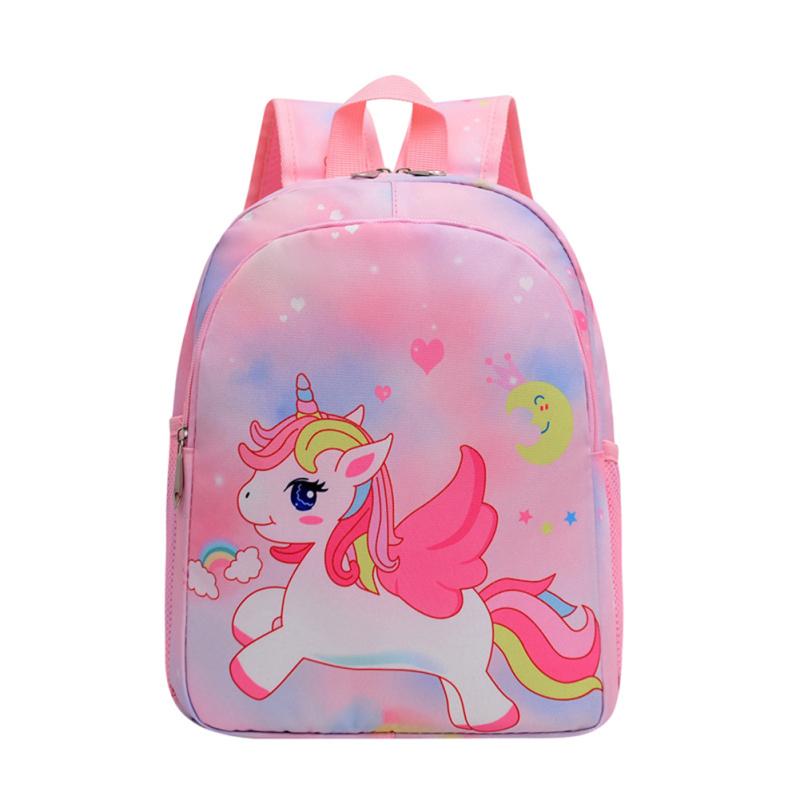 Kids Backpack Students Cute Cartoon Mermaid Unicorn Printing Large Capacity School Bag Lightweight