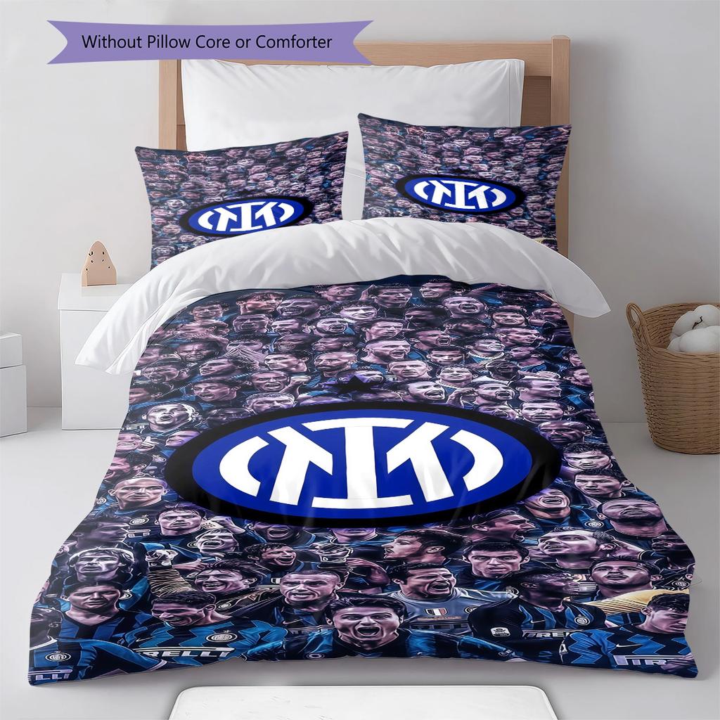 Inter logo  Pattern Bedding Quilt Set Quilt Cover Pillowcase Home Decoration Birthday Gift (1 * duvet cover + 2 * pillowcase, without core)