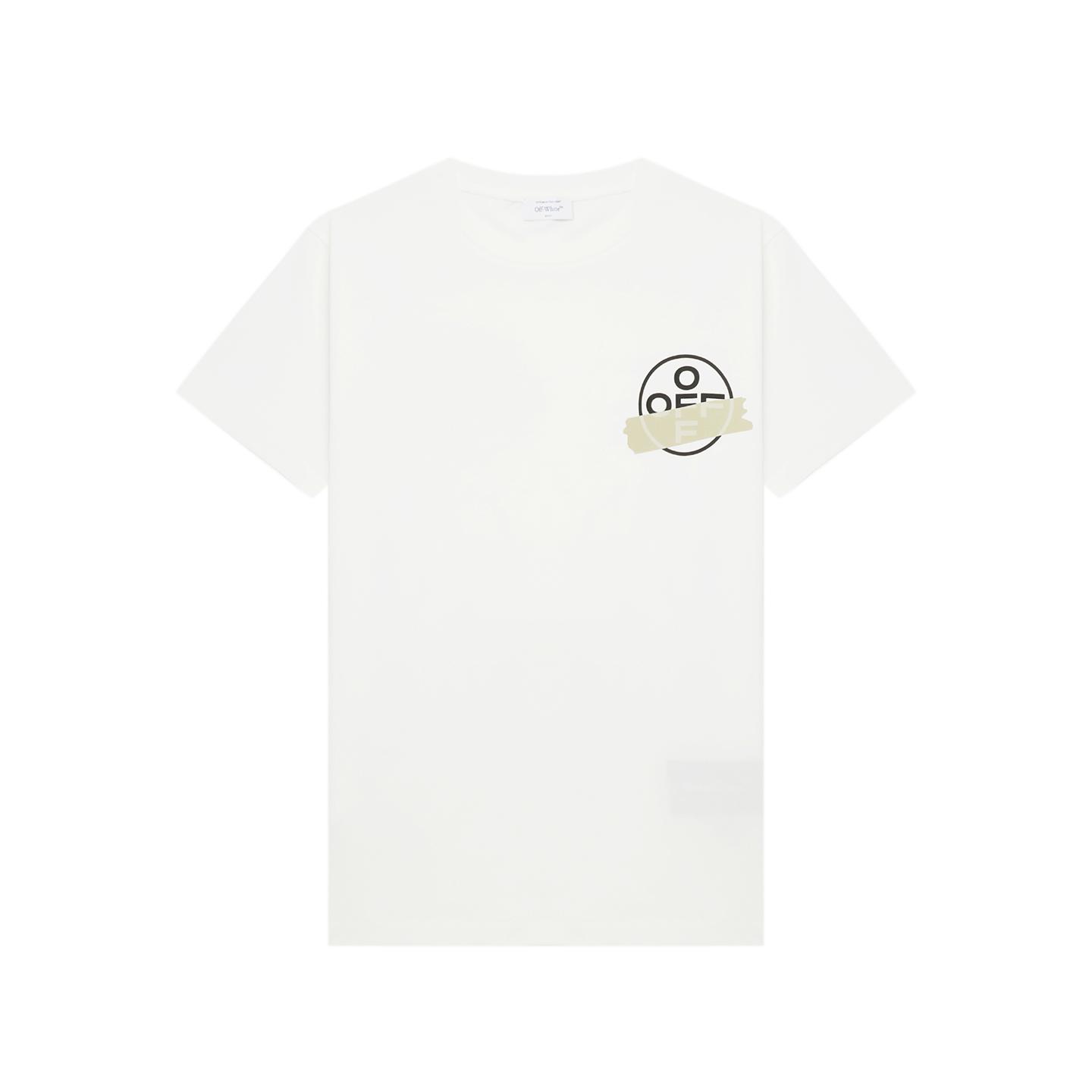 

Off-White Gold Foil Arrow Tape Fashion Versatile Short Sleeve T-Shirt Unisex tops OFFTEGARC073Q XL