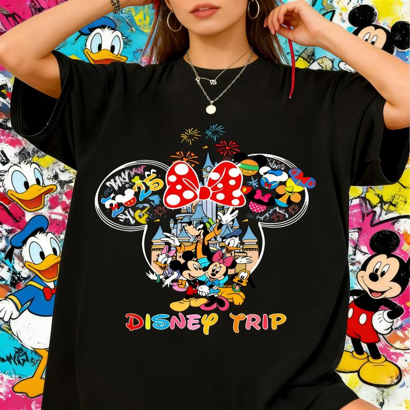 Disney Valentine s Day Shirt Valentine s Valentine s Day Couple Shirt Valentine s Day 100% Pure Cotton Printed T-shirt Y2k S разноцветный