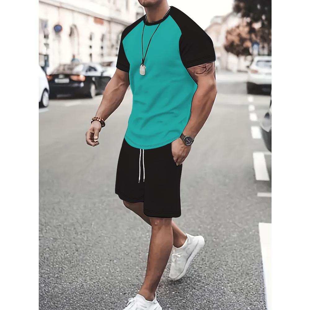 Men's Short-sleeved Shorts Casual Suit Fashionable Simple Sports Suit Comfortable Breathable Unisex Sports Clothing