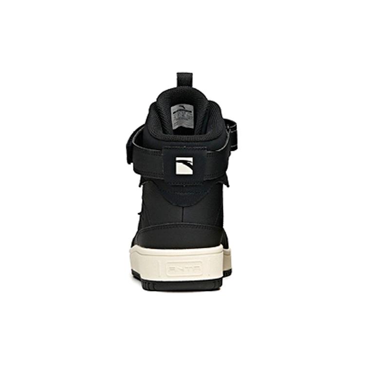 Anta Textile, Synthetic Leather Slip Resistant, Abrasion Resistant, Lightweight High top Skateboard Shoes Men's Black 912048010-3