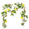 Green Leaves Lemon Vine Wreath Silk Flowers Lemon Garland Faux Lemon Branch  Living Room Decor