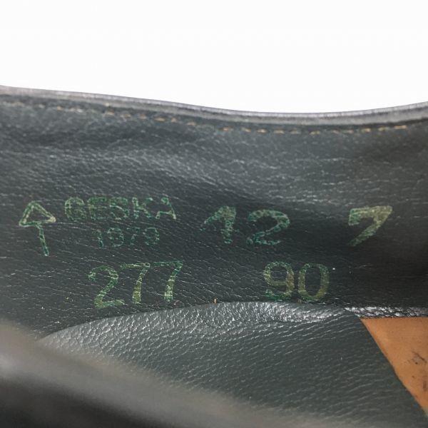 70s Vintage GESKA German Service Shoes Plain Toe Black Size 42 / 26.5-27.0cm Men's(USED)