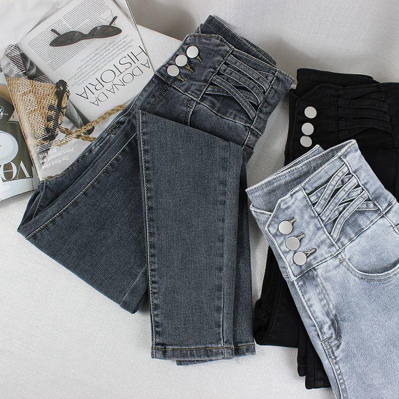 Women's High-Waisted Elastic Denim Skinny Jeans - 2025 Summer Slim-Fit, Versatile, and Flattering Style