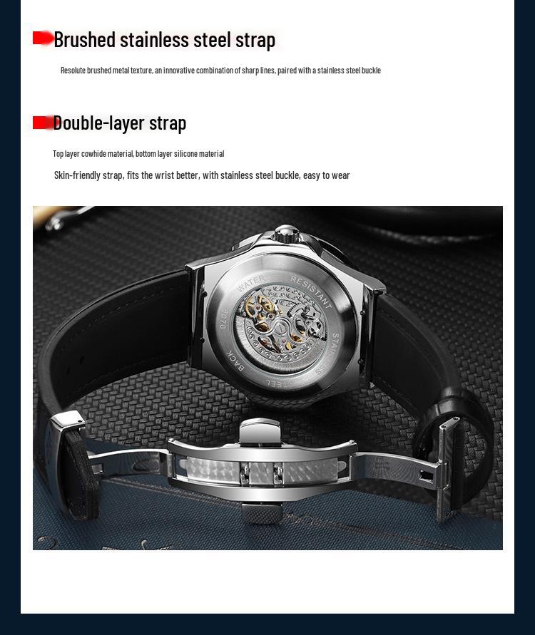 Durham Wei Diamond Openwork Automatic Men's Watch - Hengbao Style, Waterproof, Popular Design