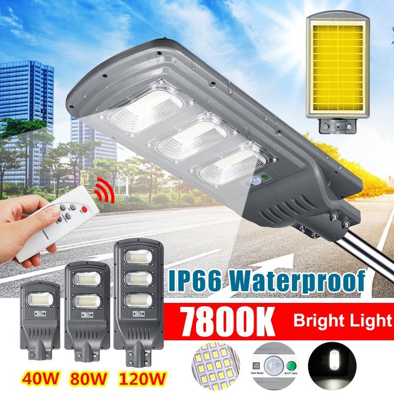 120W/240W/360W IP66 Waterproof LED Outdoor Lighting Wall Lamp Solar Street Light Solar Powered Radar Motion Light Control