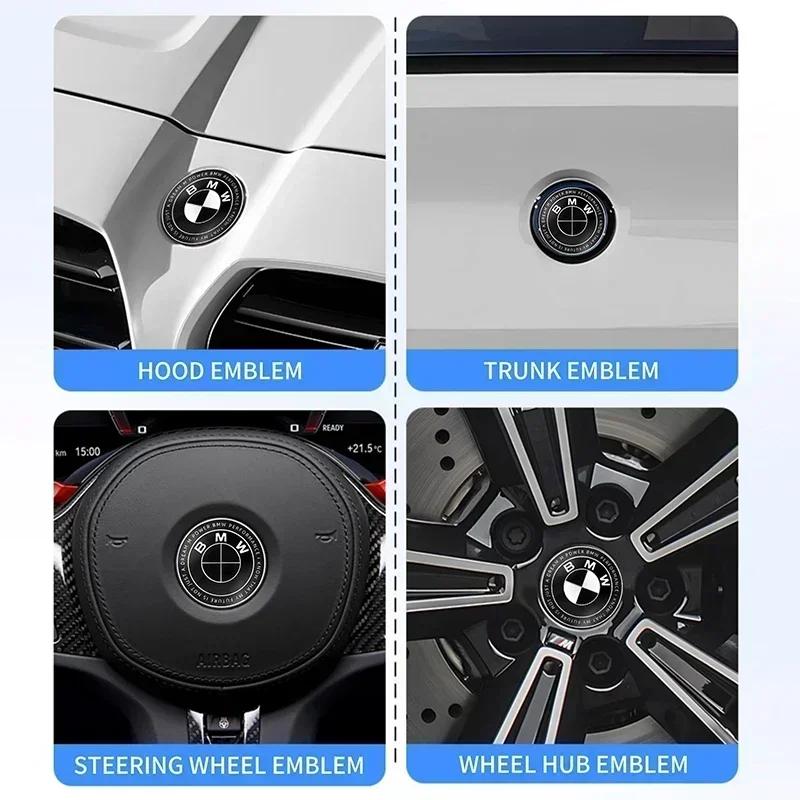 7 Stück 45mm 68mm 74mm 82mm Auto Front Haubenemblem Heckklappenabzeichen Lenkrad für BMW M F30 E36 E39 E87 E46 E90 E92 E53 E94