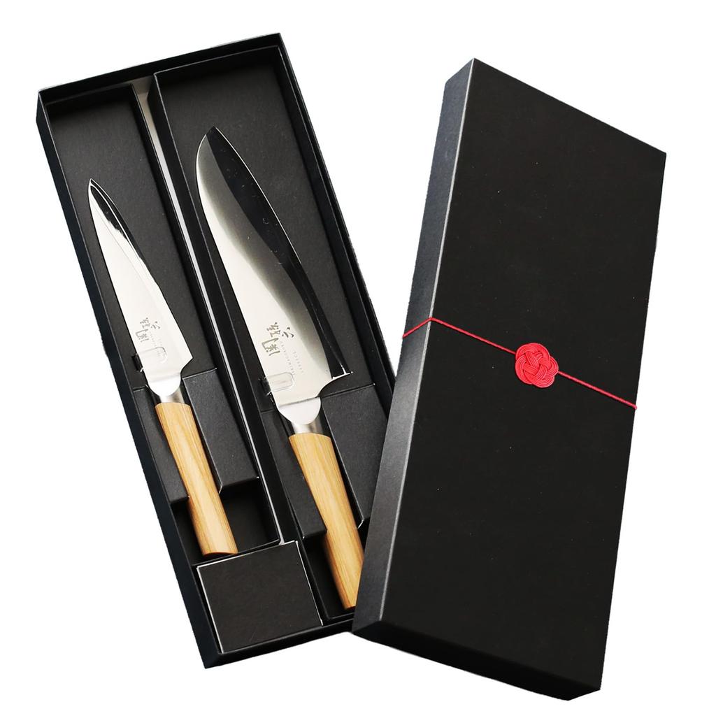Zakka 10000CL Santoku Petty Knife Set with Gift Wrapping Perfect Gift for New Stylish and Celebratory Gift Made In Stainless Lab. + 2-Piece Homes,