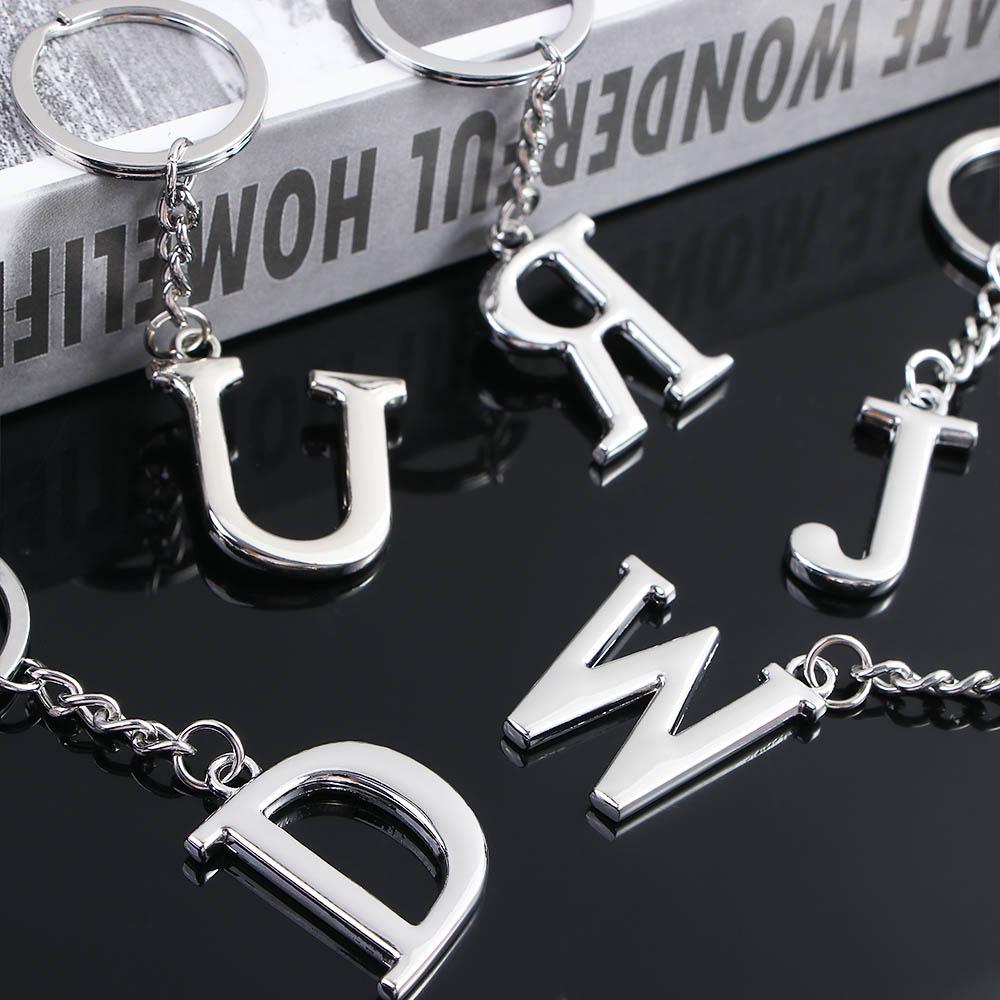 Crafts 26 English Alphabet 26 Letter Keyring Letter Key Chains Car Key Rings Alphabet Keychain