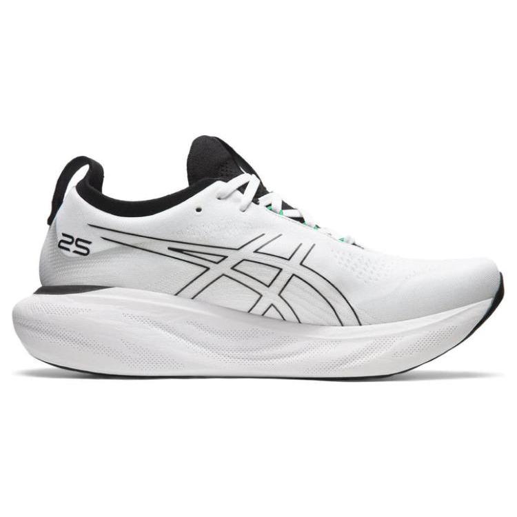 New Asics Gel Nimbus 25 White Black 1011B547-103