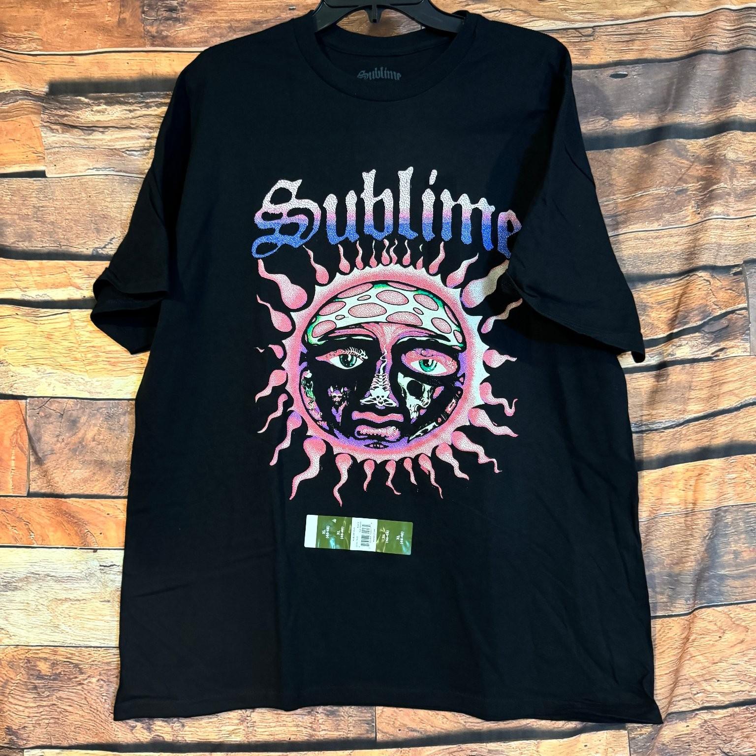 Sublime Men’s Black XL Sun Logo Graphic Print Cotton Short Sleeve Unisex T-Shirt XXL