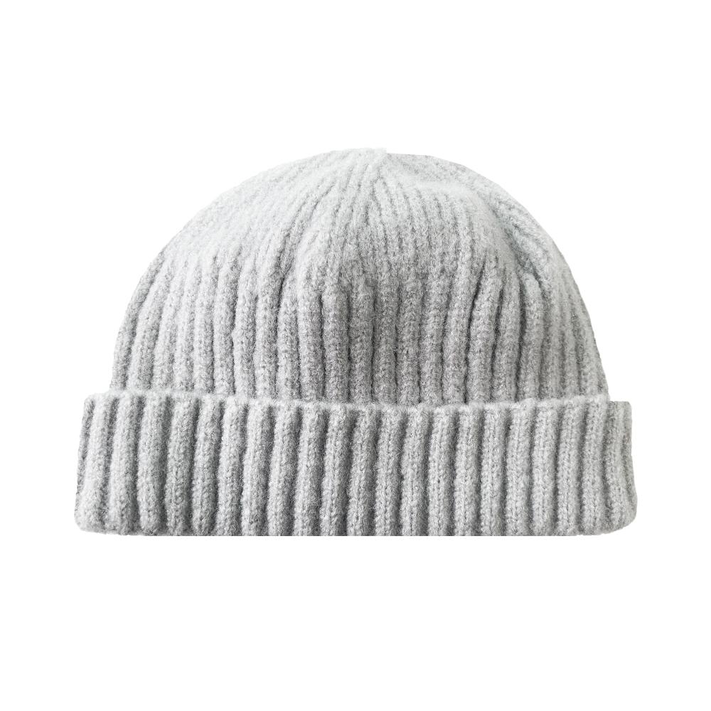 EIGHTVOLUME Ev Fleece-Lined Ribbed Short Beanie (Gray)