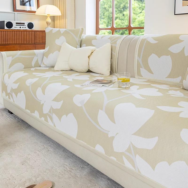 New Sofa Cushion, Summer Non-Slip And Cool Feeling Ice Silk Small Fresh Seat Cushion, Summer Mat Sofa Cover Cover Towel