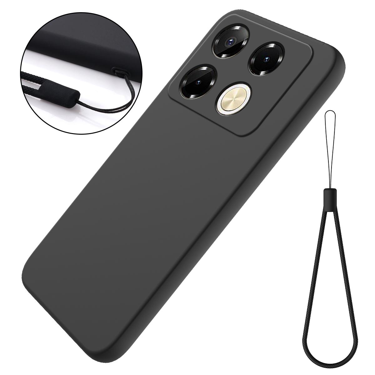 

For Infinix Note 40 5G Case with Hand Strap Liquid Silicone Anti-Drop Phone Cover A