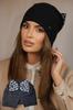 Winter Woolen Hat with Leopard Bow Color Black Kamea-Kiku