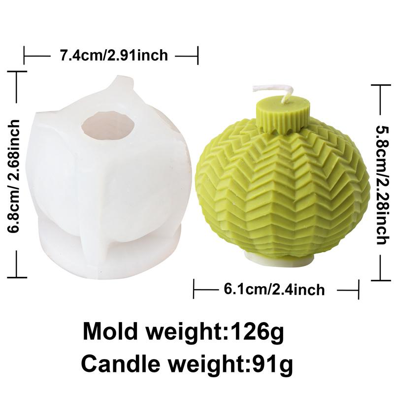 Weihnachtskugel Kerze Silikonform Geprägte Runde Kugel Kerze Aromatherapie Gips Geometrische Weihnachts Laternenkugel Form
